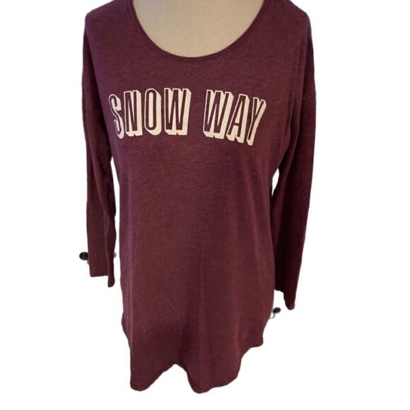 Victoria’s Secret “SNOW WAY” Long Sleeve Graphic Tee XS Holiday Winter Top - Picture 3 of 10